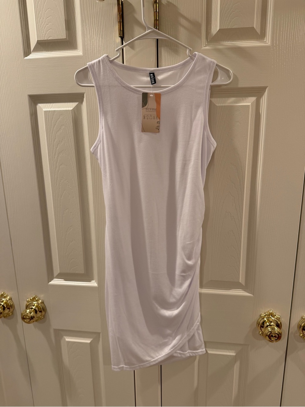 Amazon White Sleeveless Mini Tank Dress